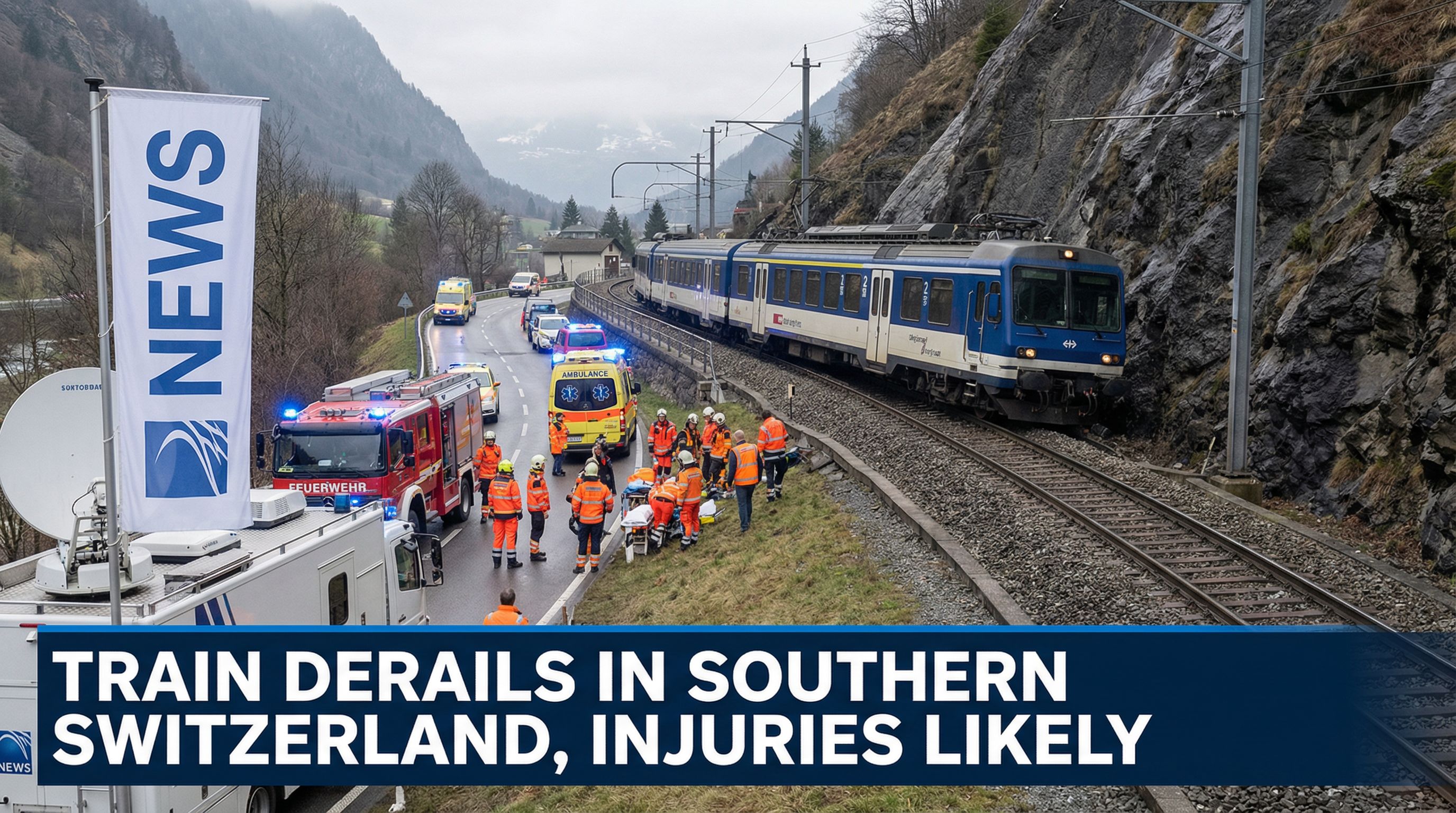 Train Derails in Southern Switzerland, Injuries Likely